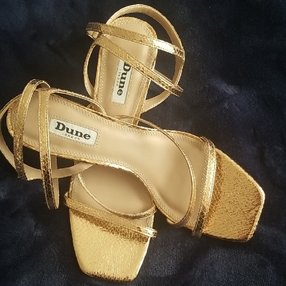 Dune London Gold Strappy Heels Brand New